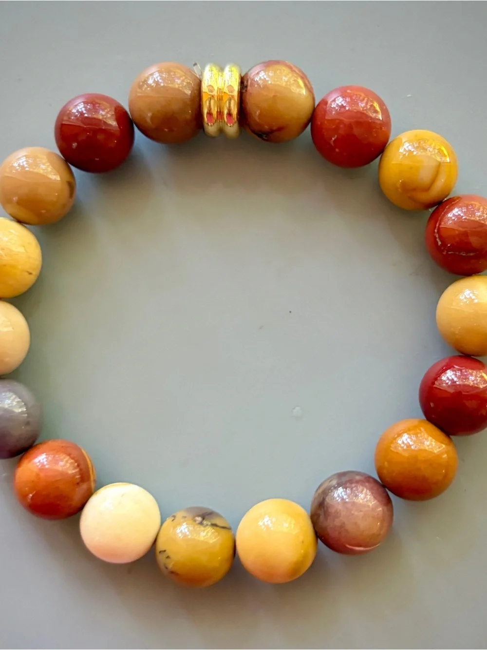 Natural Mookite Jasper Handcrafted Bead Bracelet